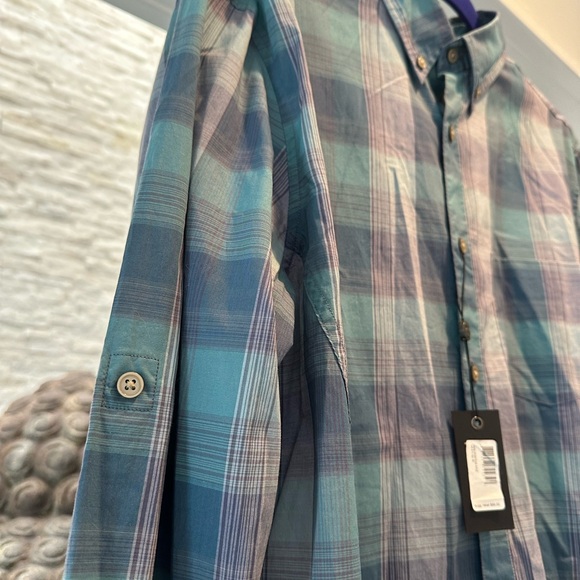 BNWT John Varvatos Multicolor Plaid Button-Down Shirt size Medium - Picture 2 of 6